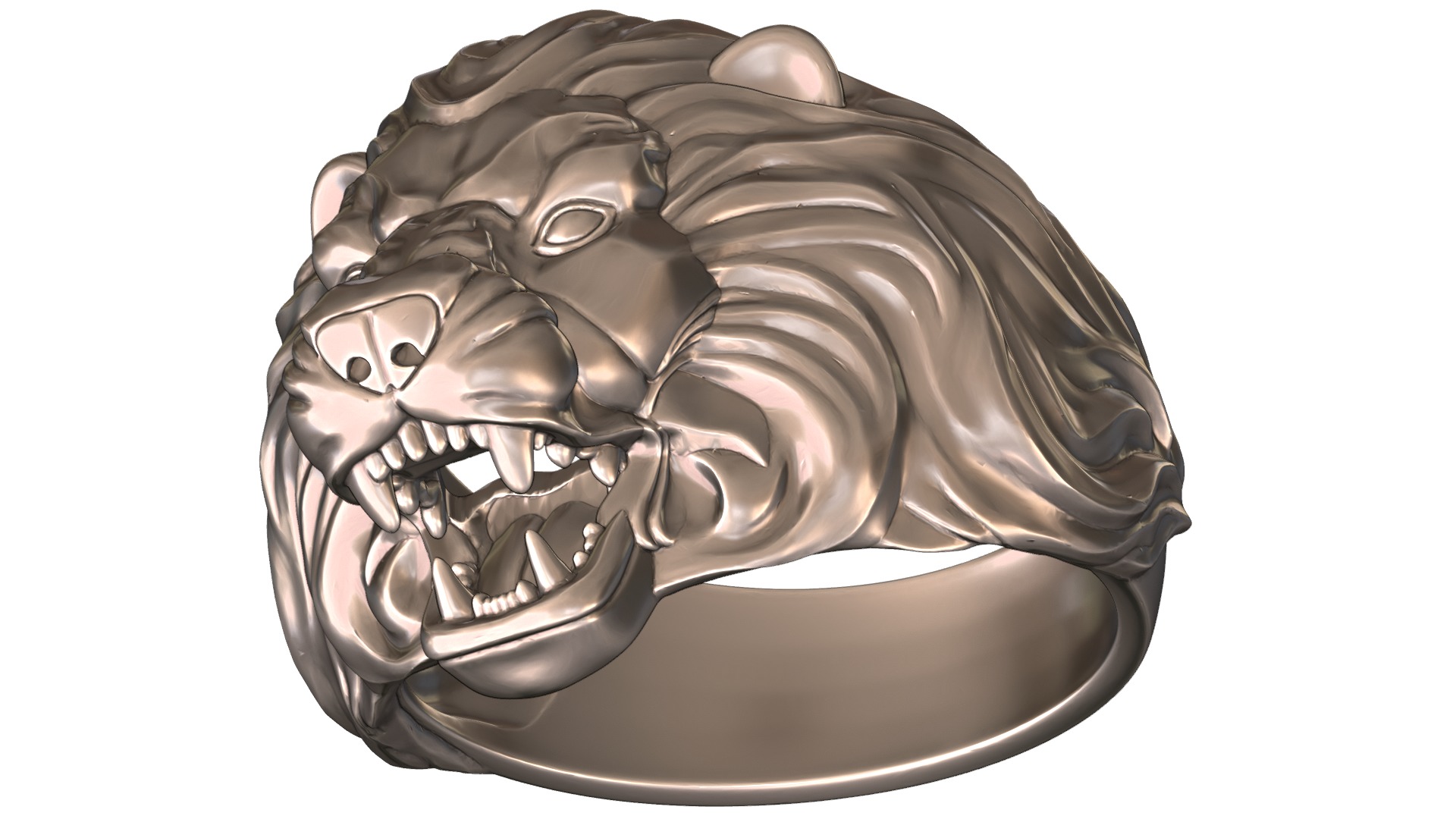 print lion ring  3D print model_3