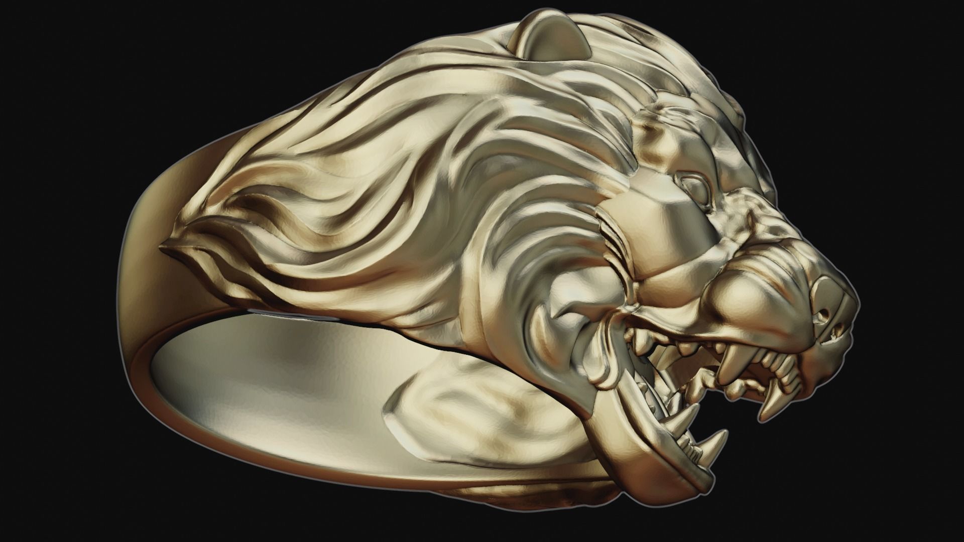 print lion ring  3D print model_11