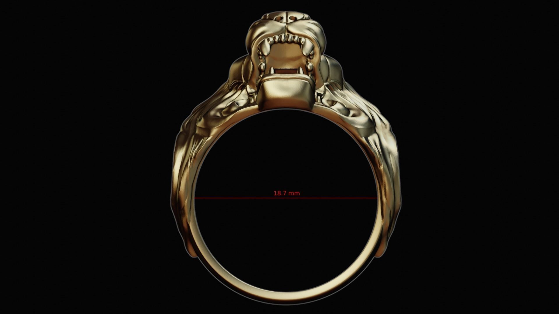 print lion ring  3D print model_13