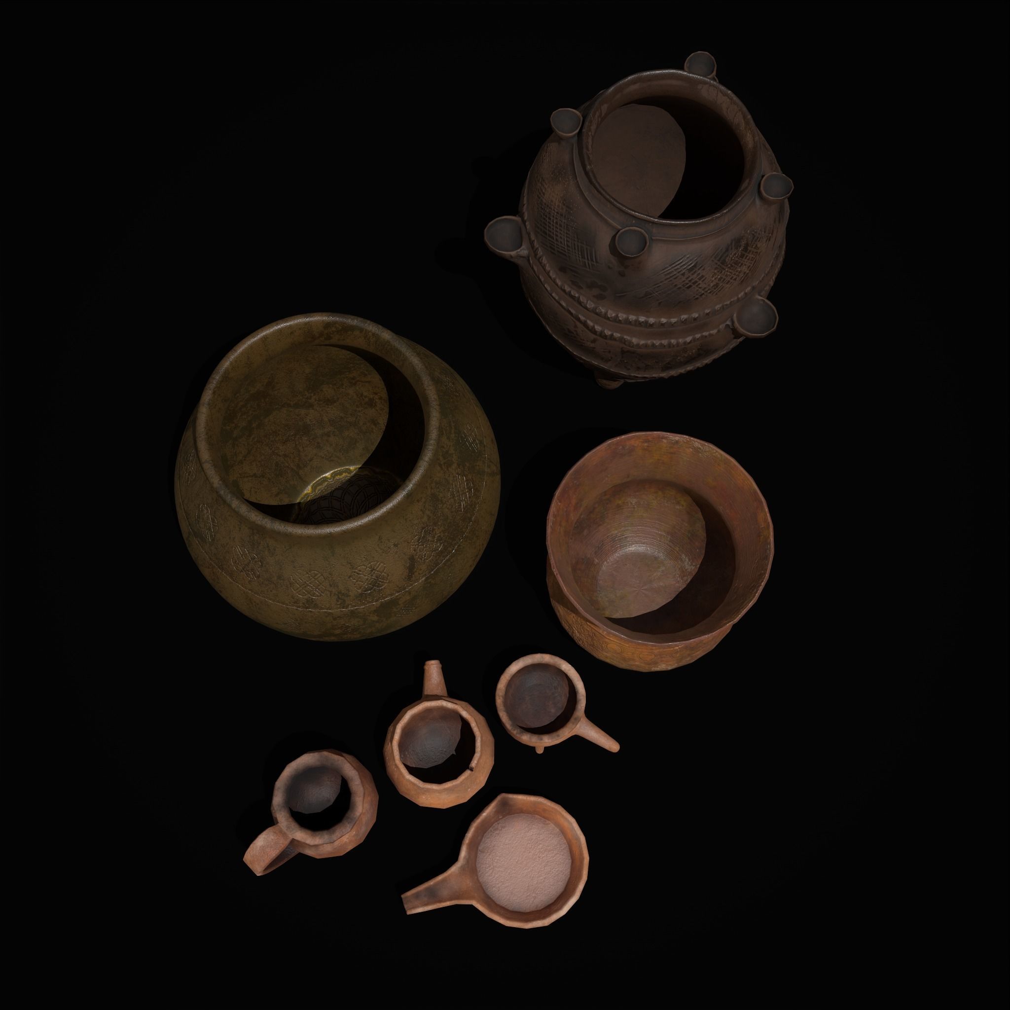 Pottery Pieces Set Two  3D Model Collection_46