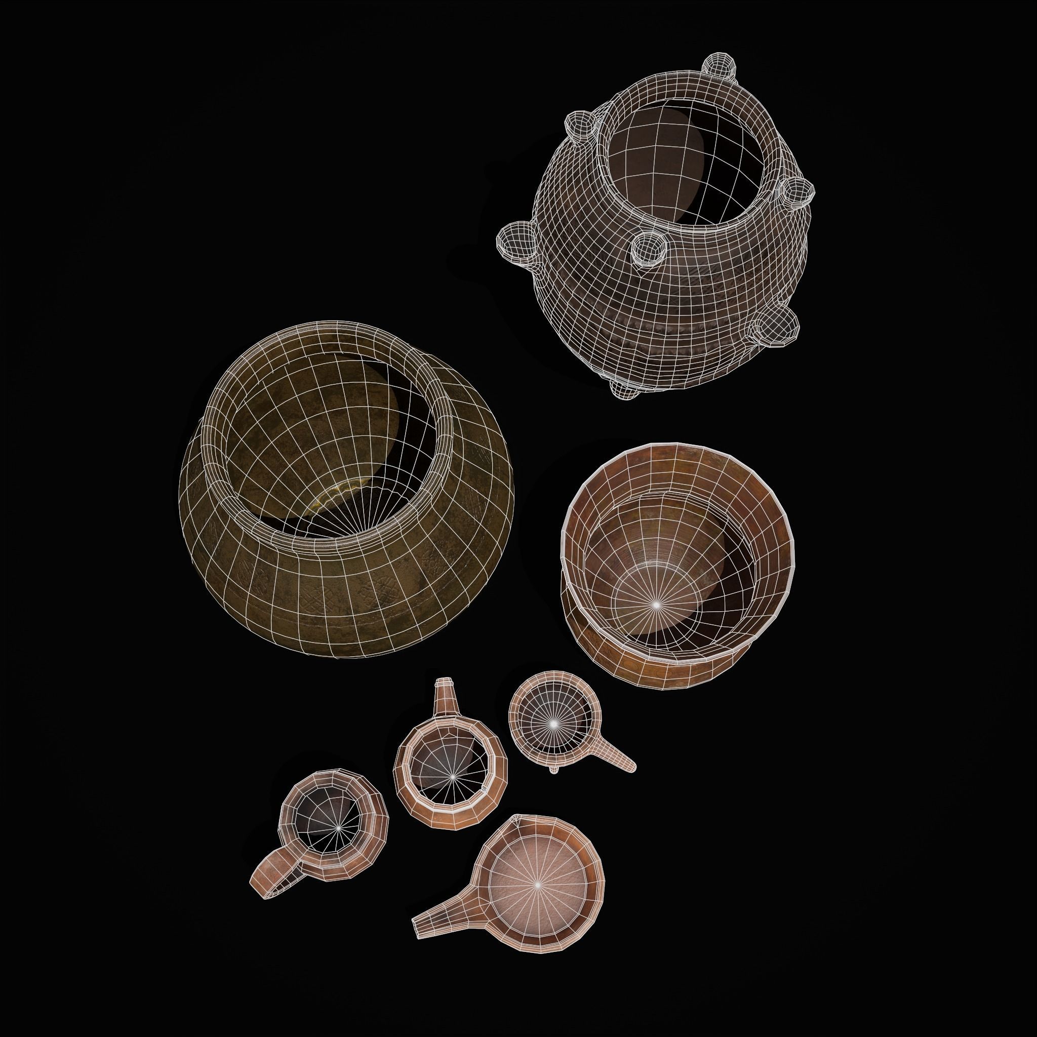 Pottery Pieces Set Two  3D Model Collection_47