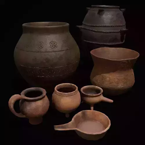Pottery Pieces Set Two  3D Model Collection