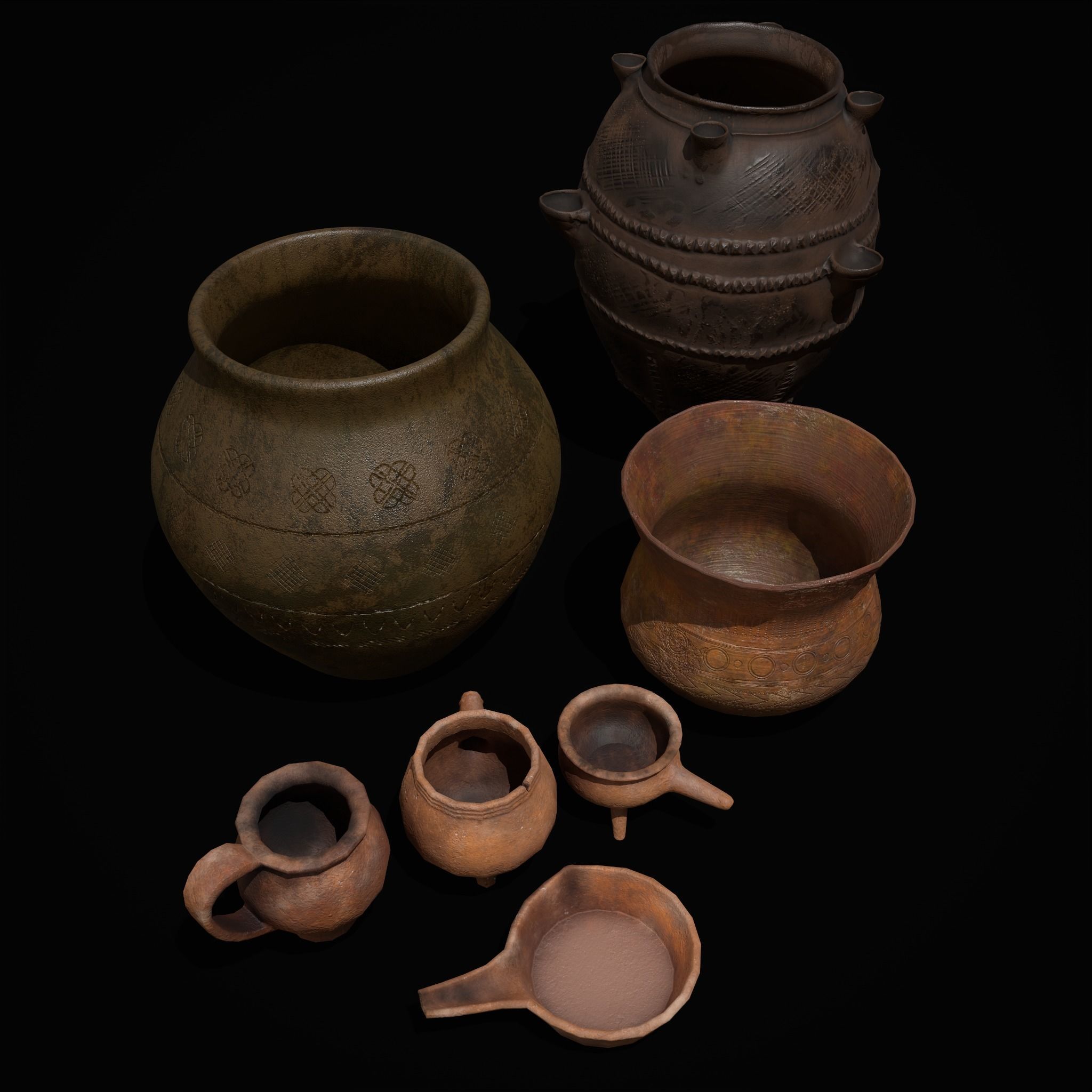 Pottery Pieces Set Two  3D Model Collection_44