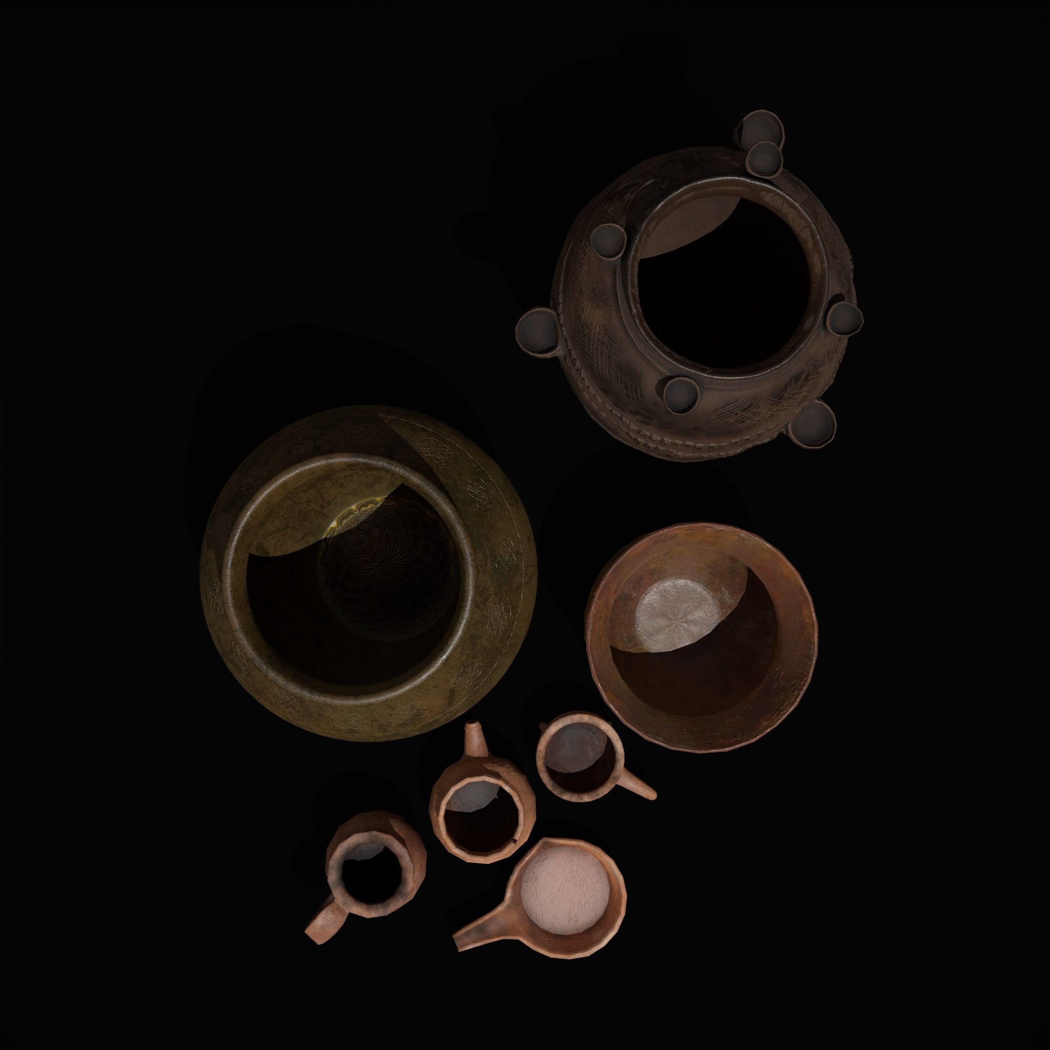 Pottery Pieces Set Two  3D Model Collection_48