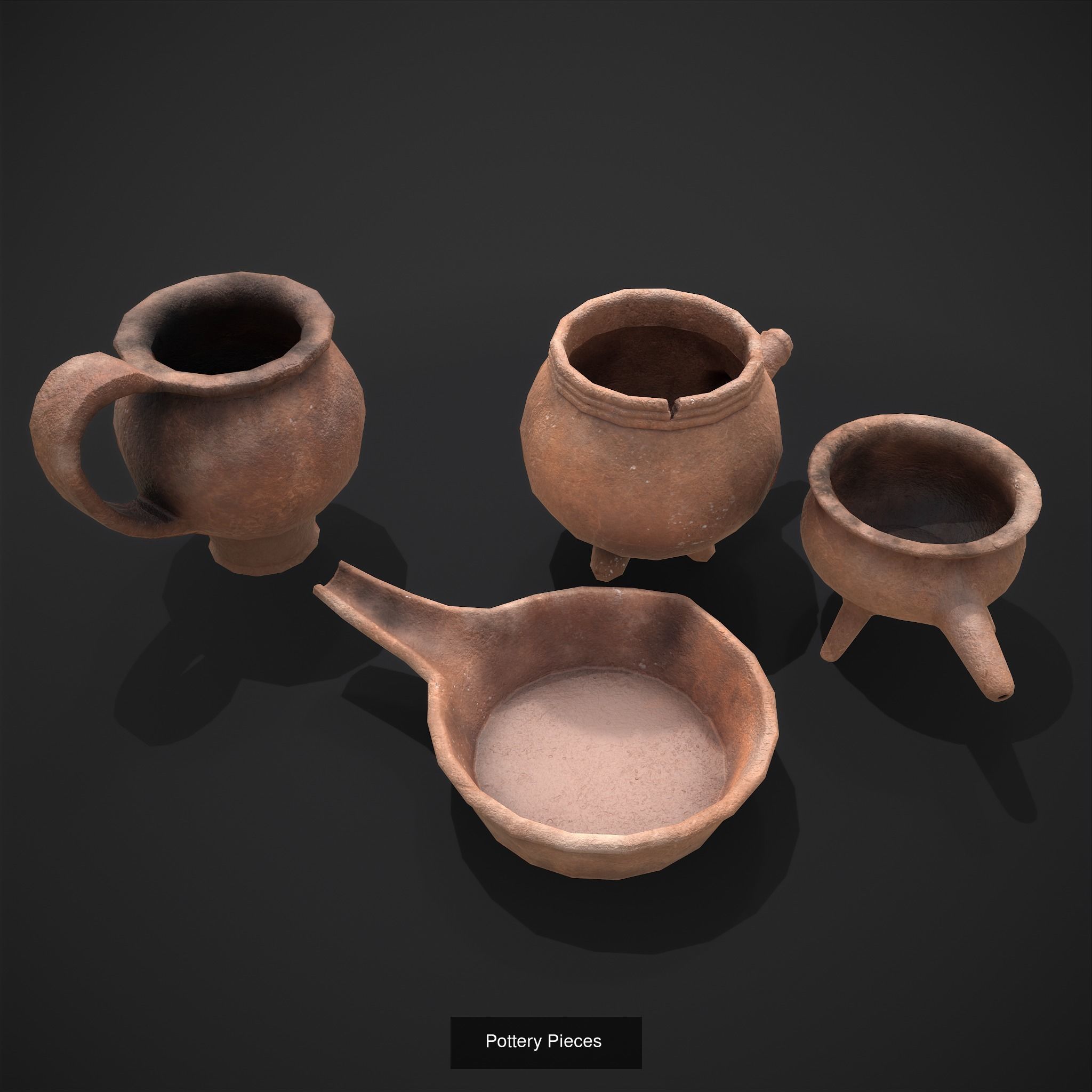 Pottery Pieces Set Two  3D Model Collection_14