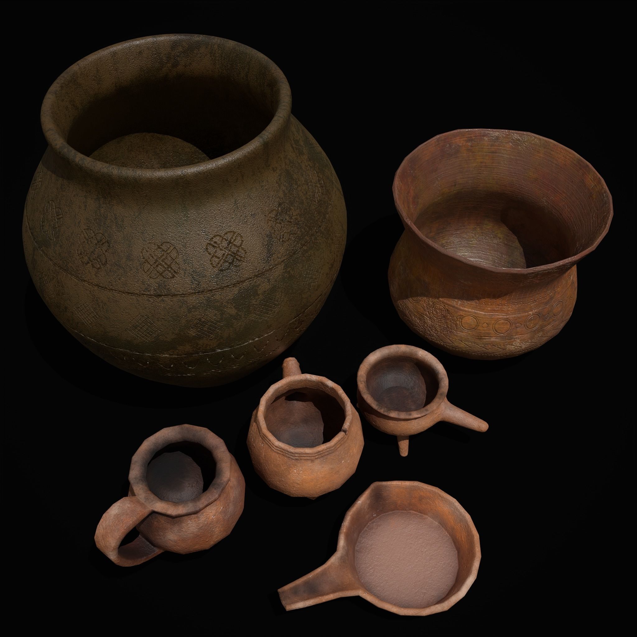 Pottery Pieces Set Two  3D Model Collection_18