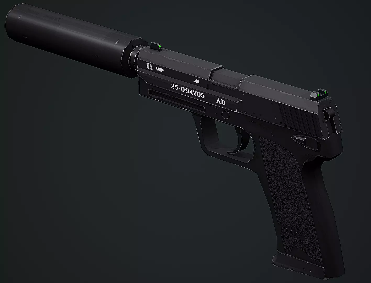 HK USP Game Ready Low-poly 3D model_0