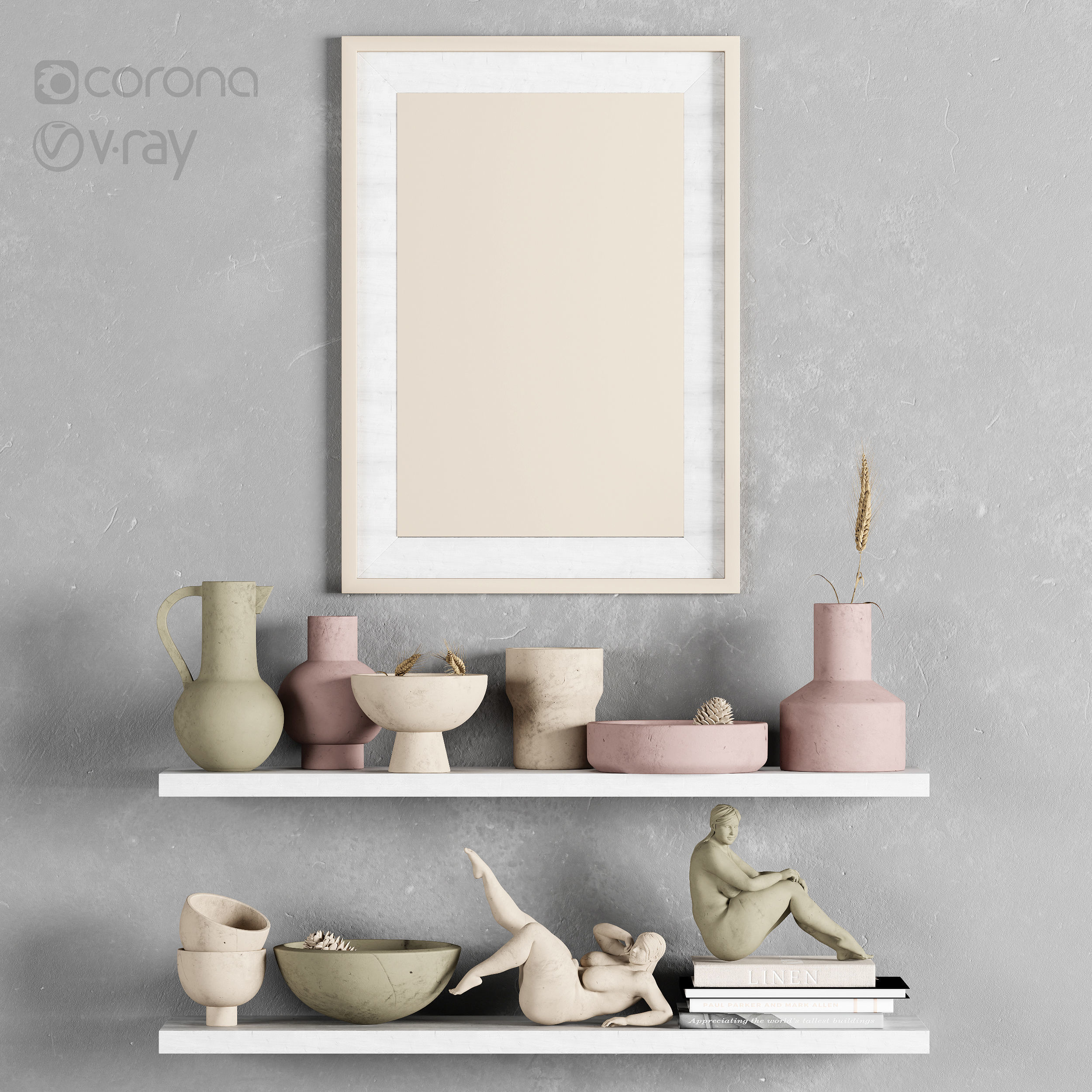 11 Dieffrent Decorative set Models in One Pak 004 3D model_9