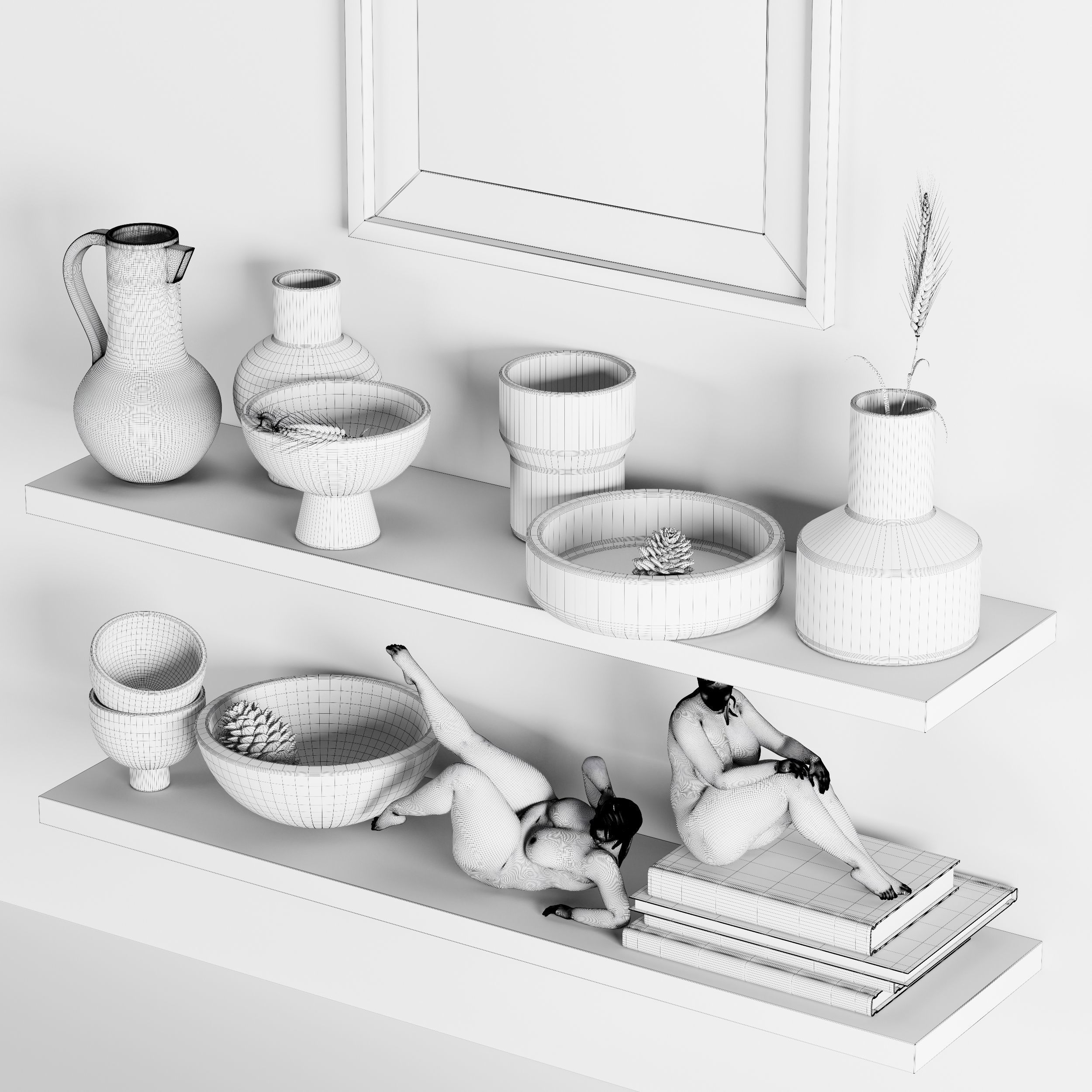 11 Dieffrent Decorative set Models in One Pak 004 3D model_53