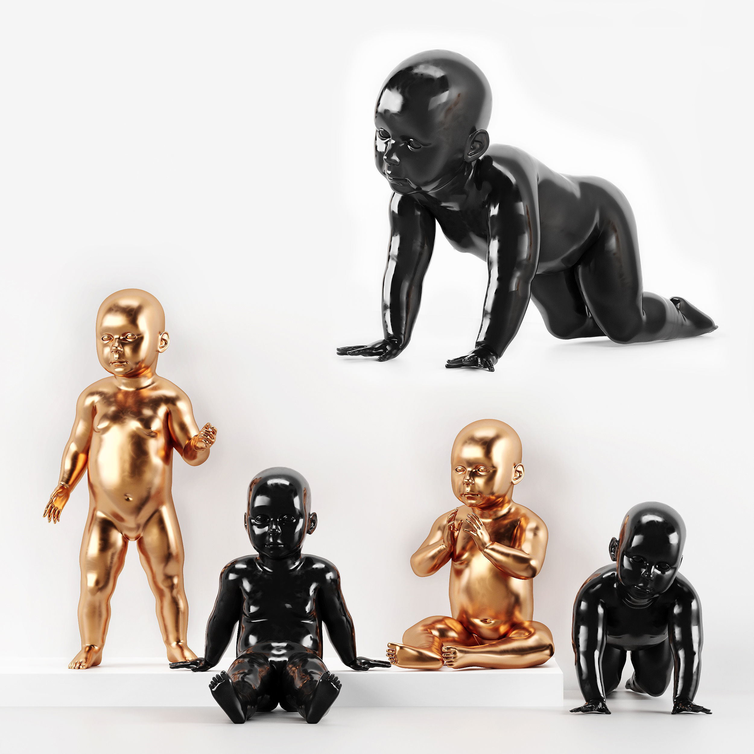 11 Dieffrent Decorative set Models in One Pak 004 3D model_3