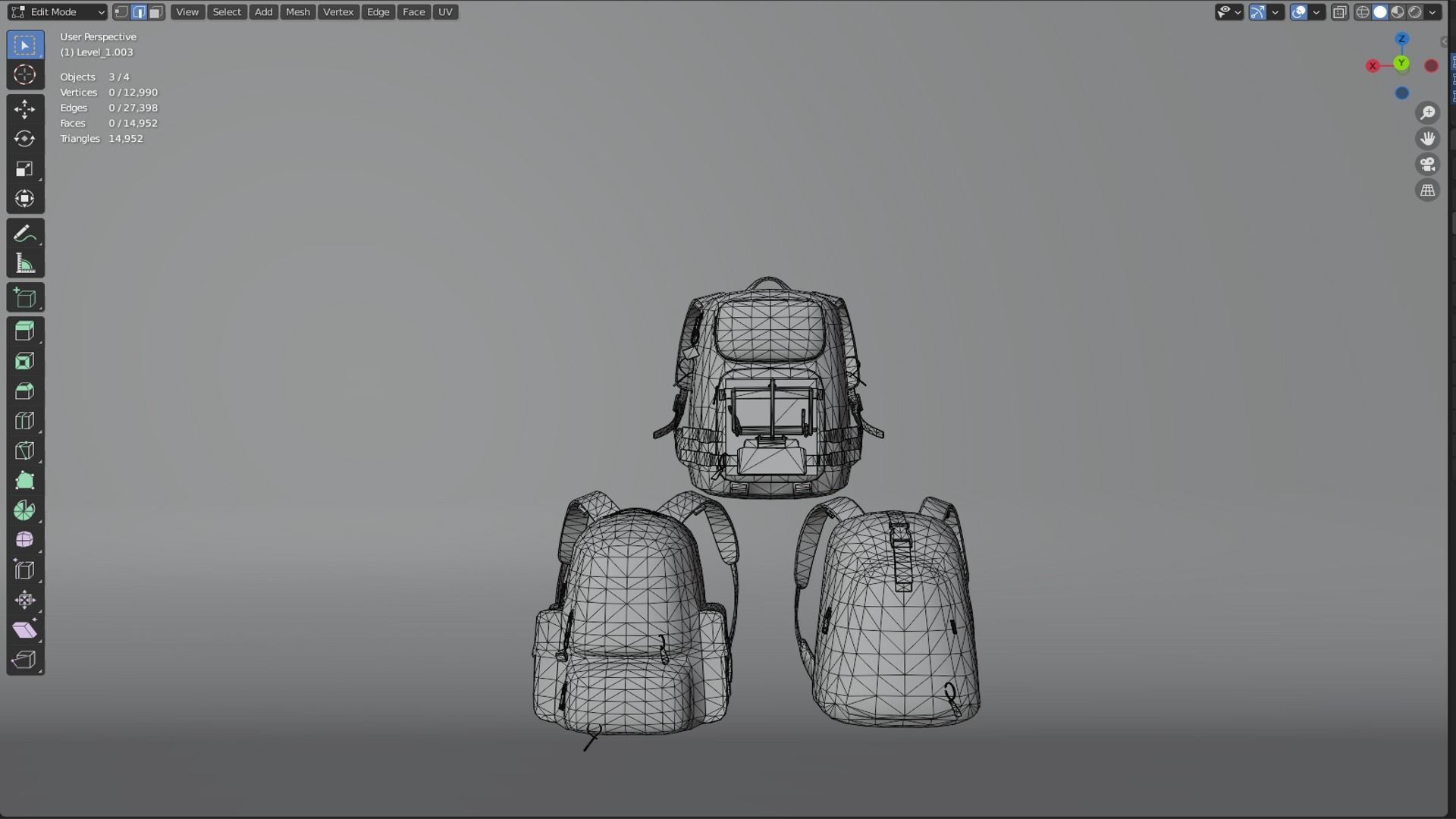 Bag 3x Cheesy backpack 3D model_7