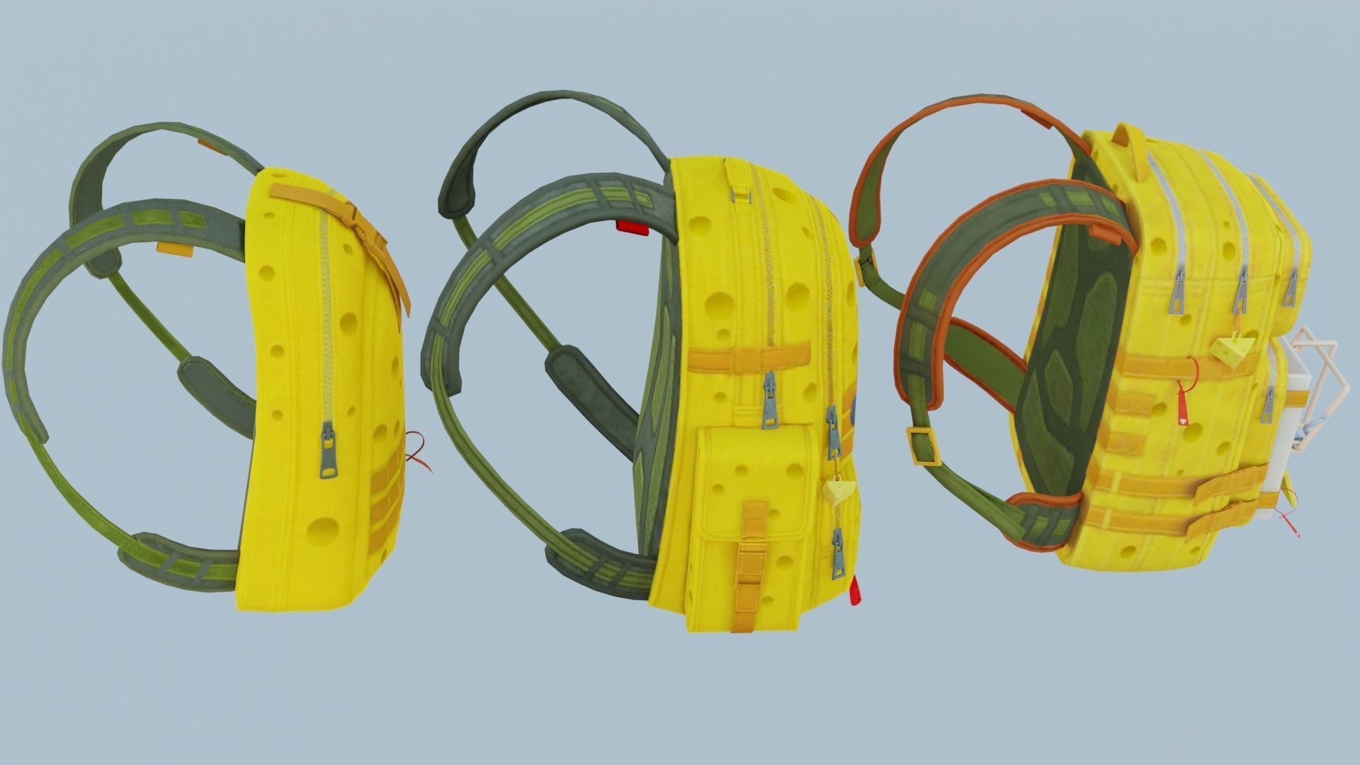 Bag 3x Cheesy backpack 3D model_4