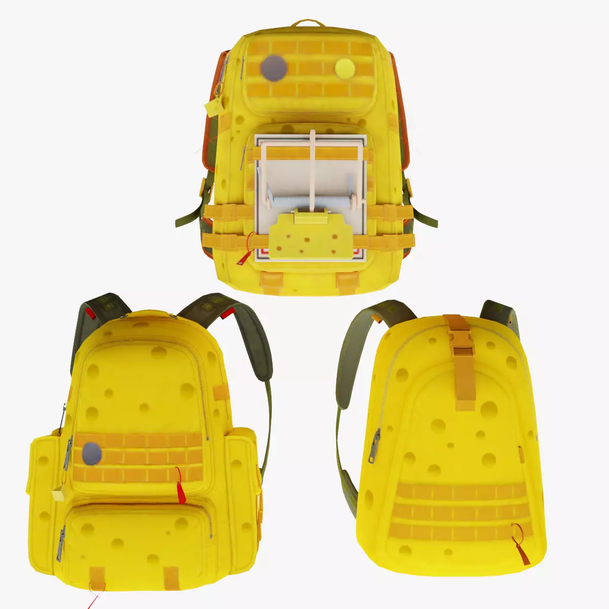 Bag 3x Cheesy backpack 3D model_0