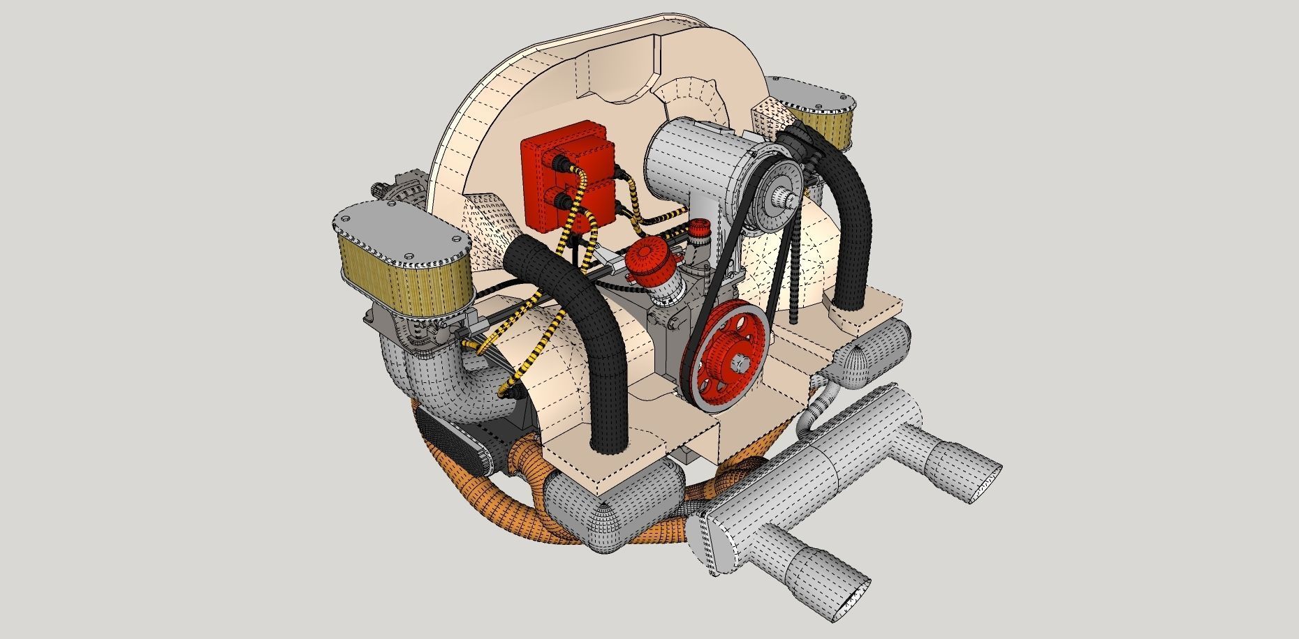 Volkswagen air cooled engine 3D model_11