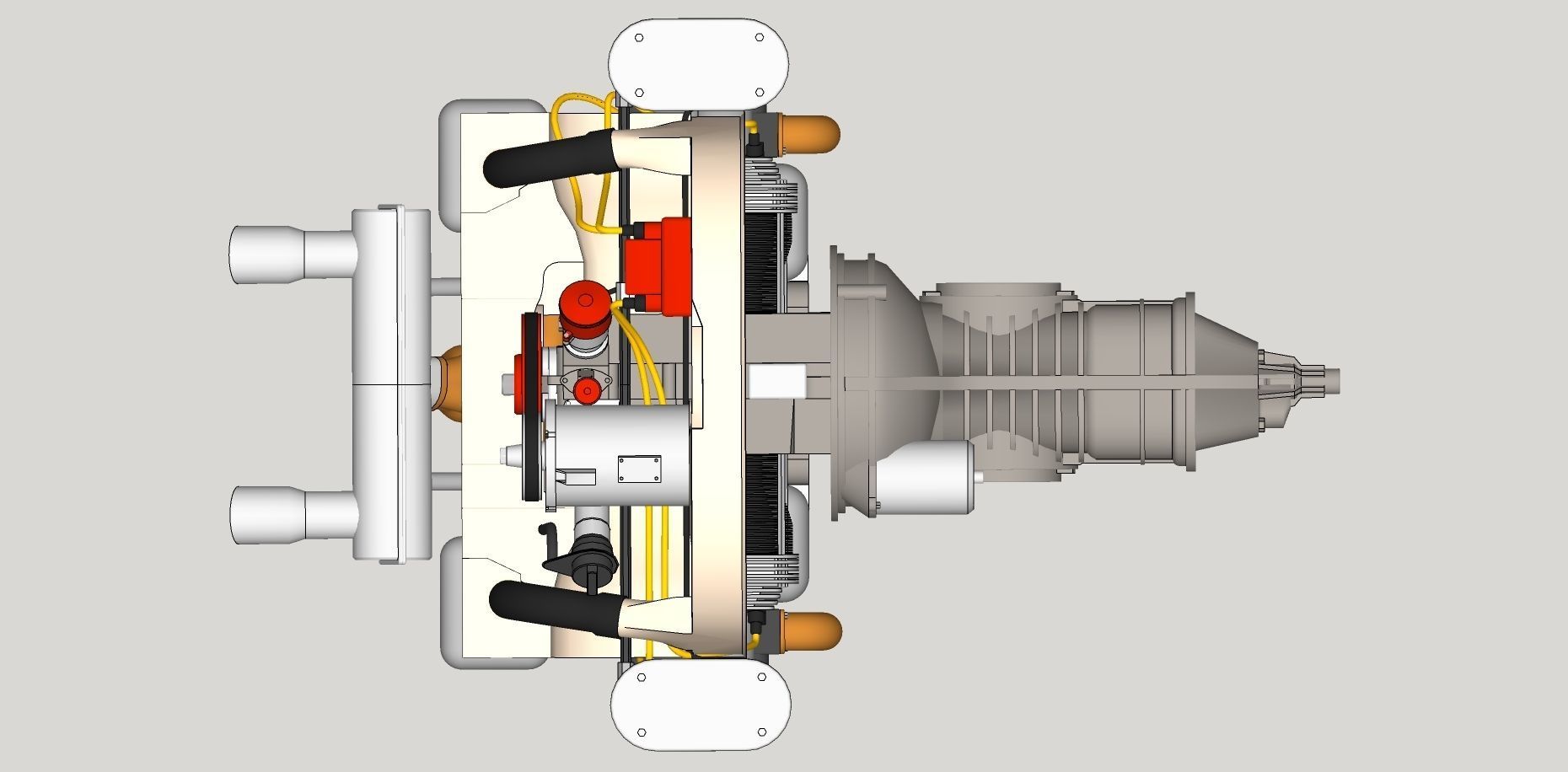Volkswagen air cooled engine 3D model_9