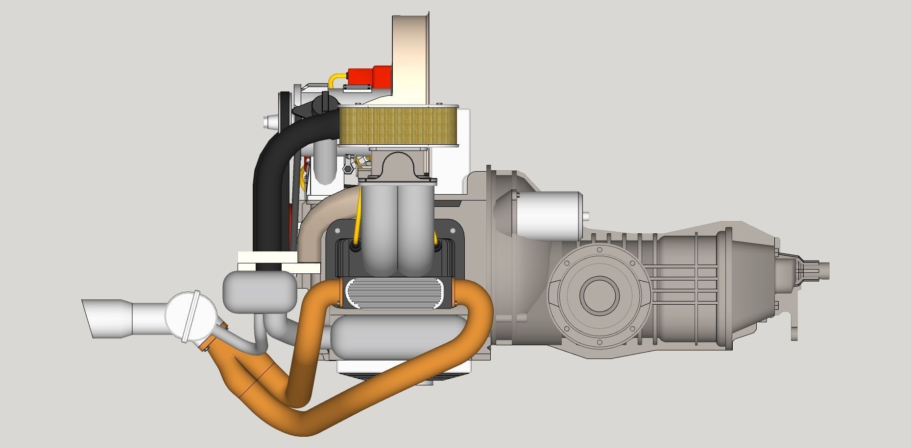 Volkswagen air cooled engine 3D model_6