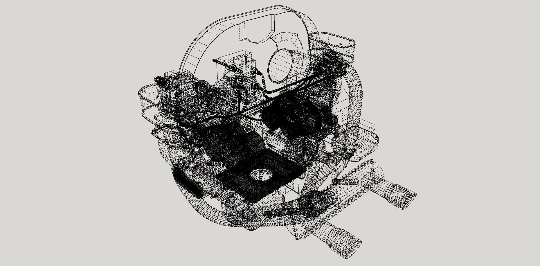 Volkswagen air cooled engine 3D model_12
