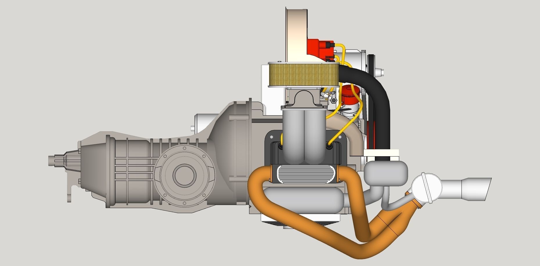 Volkswagen air cooled engine 3D model_8
