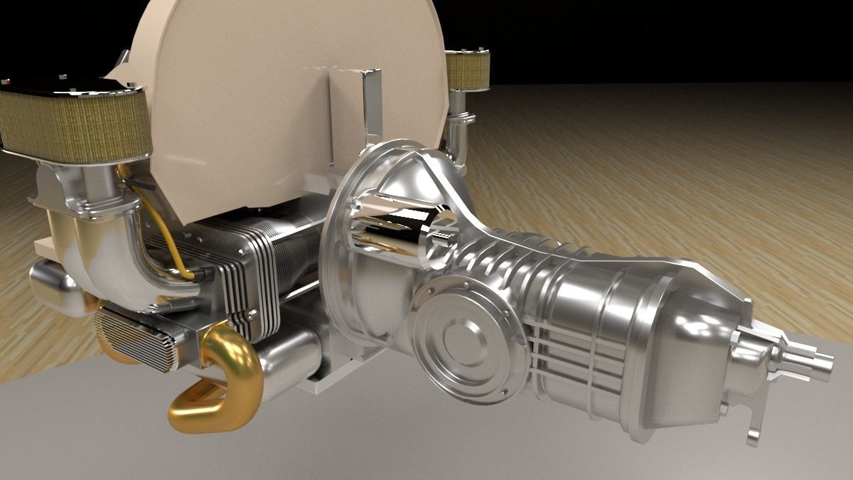 Volkswagen air cooled engine 3D model_2