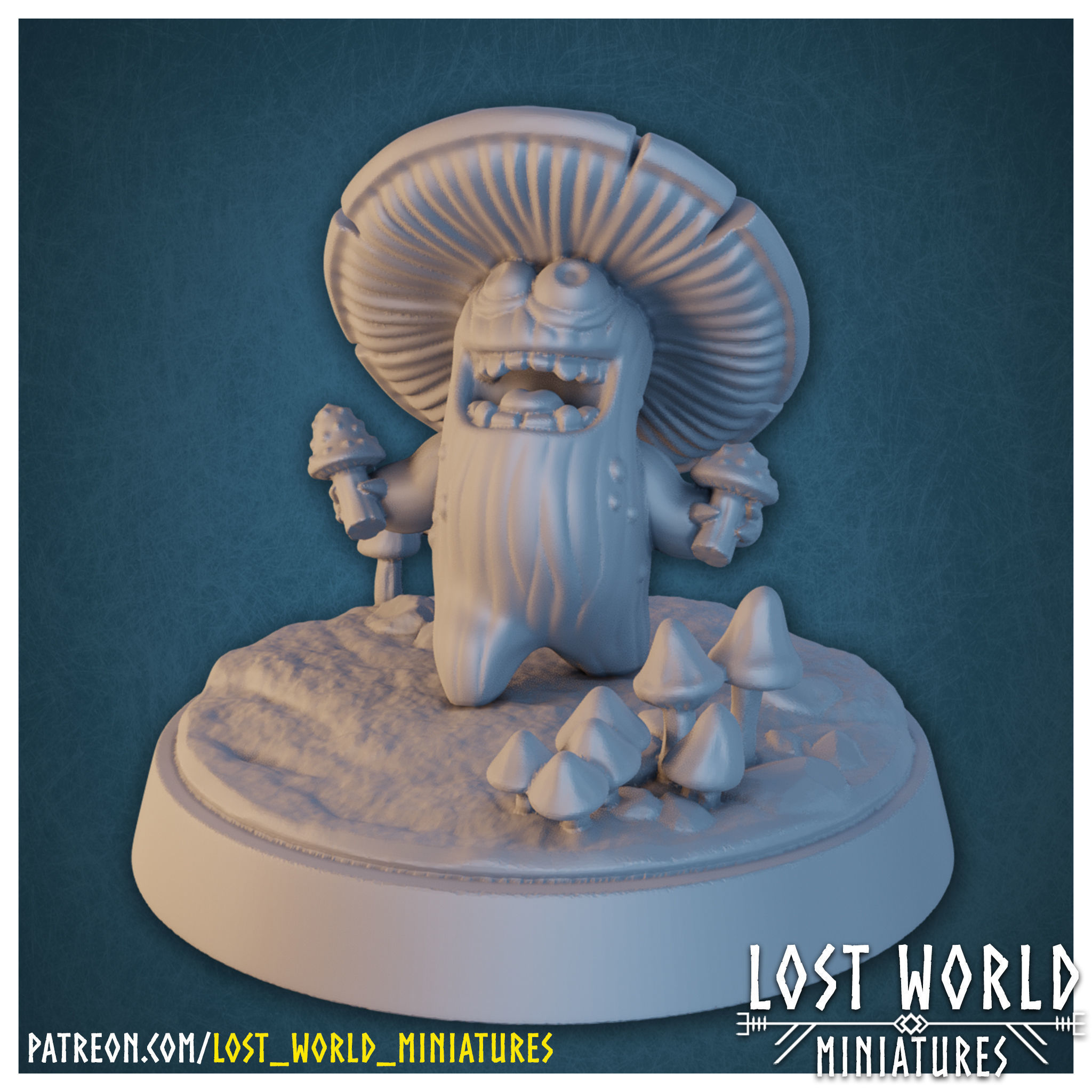 Fungus Folk Miniatures set - Supported 3D print model_15
