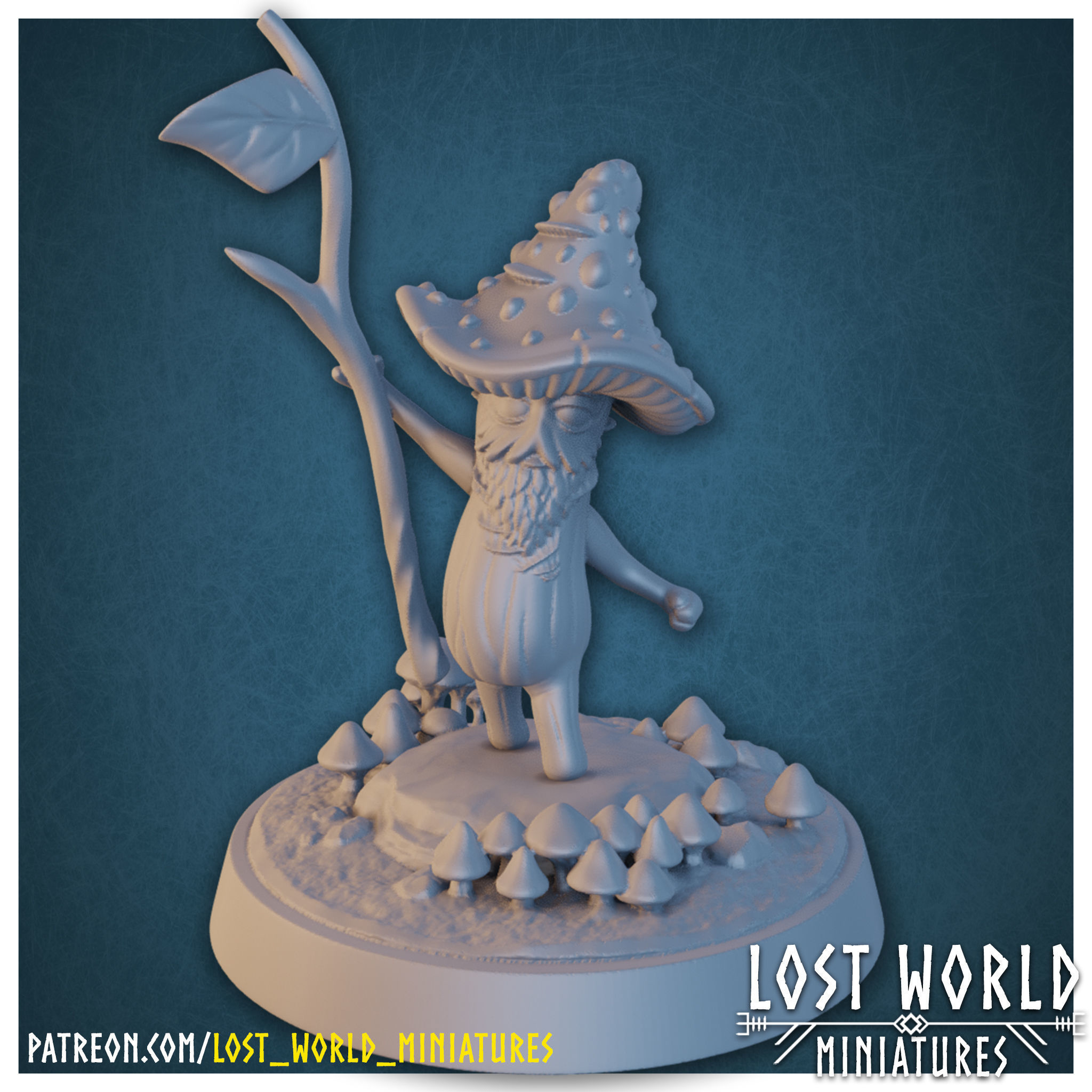 Fungus Folk Miniatures set - Supported 3D print model_12