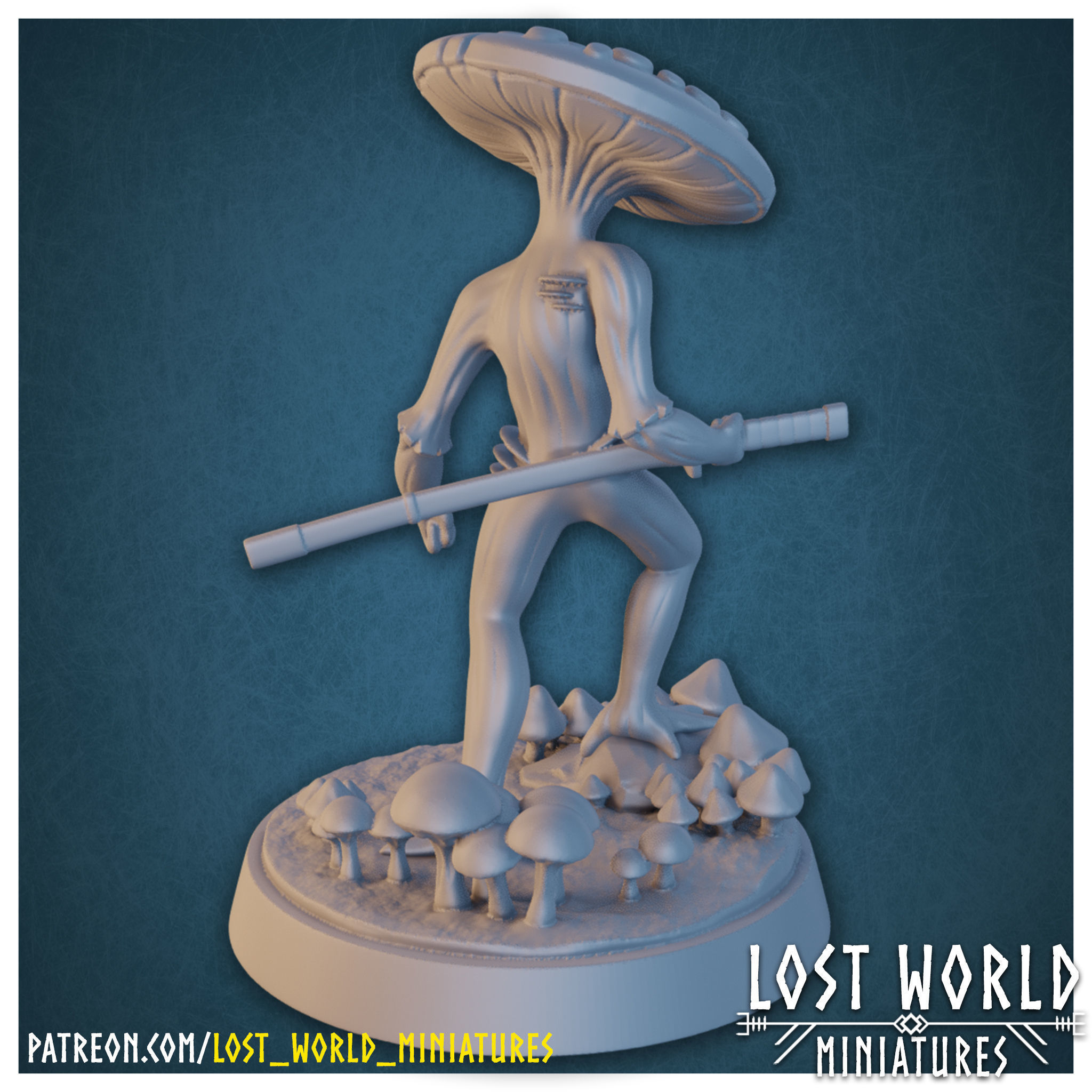 Fungus Folk Miniatures set - Supported 3D print model_19