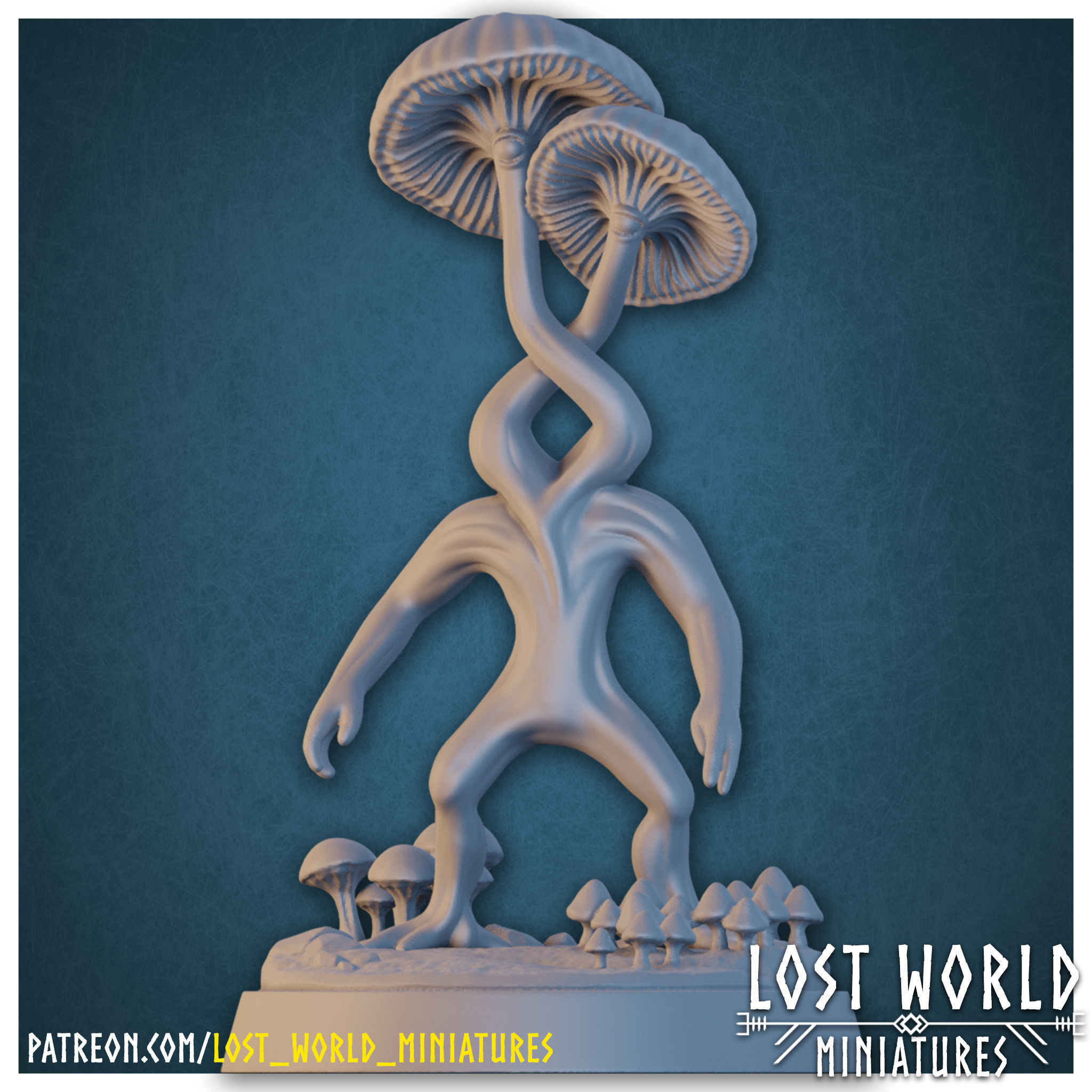 Fungus Folk Miniatures set - Supported 3D print model_23