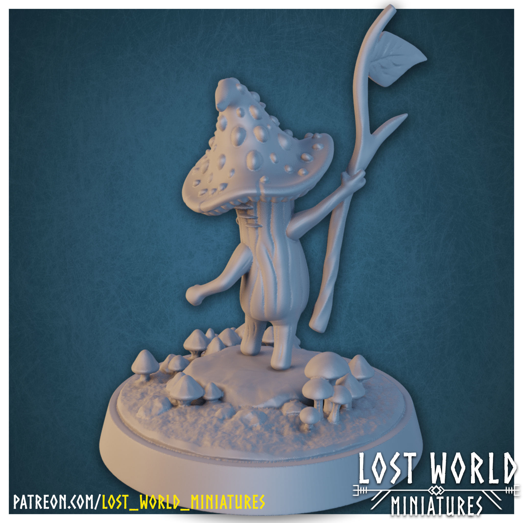 Fungus Folk Miniatures set - Supported 3D print model_13
