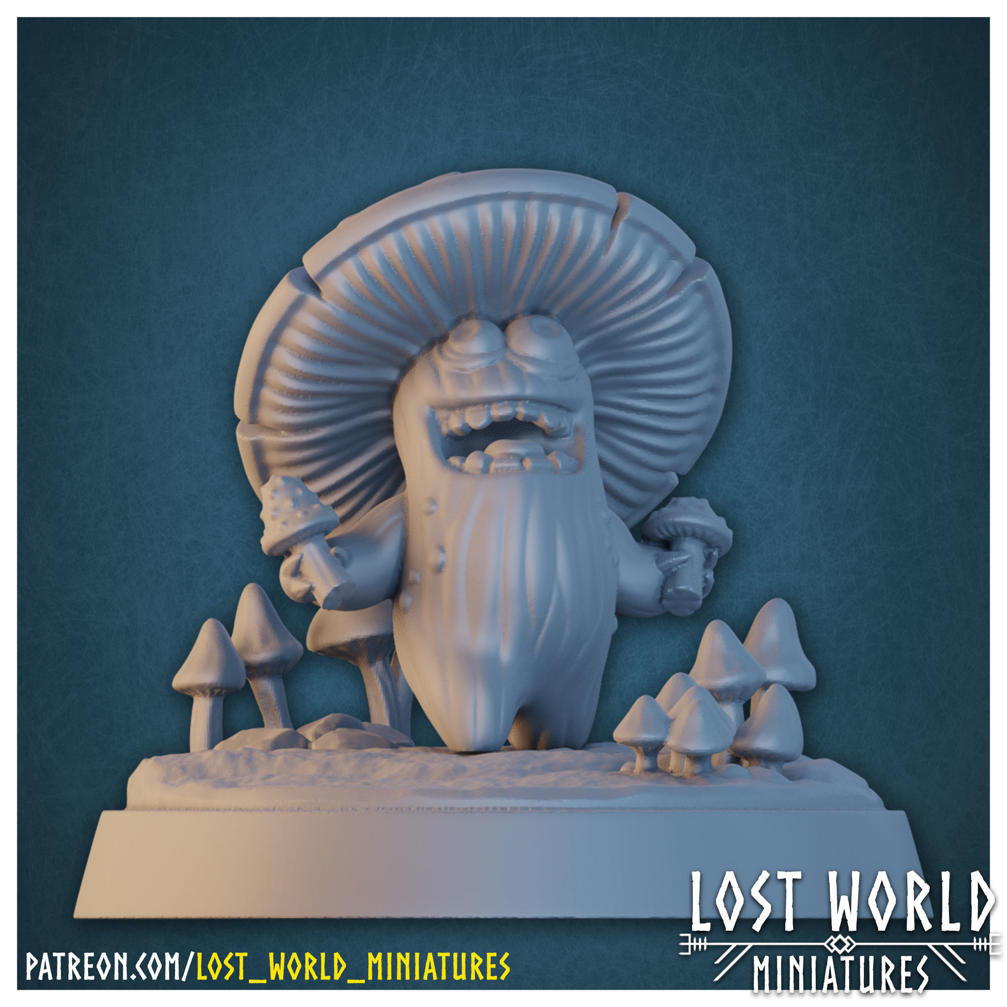 Fungus Folk Miniatures set - Supported 3D print model_17