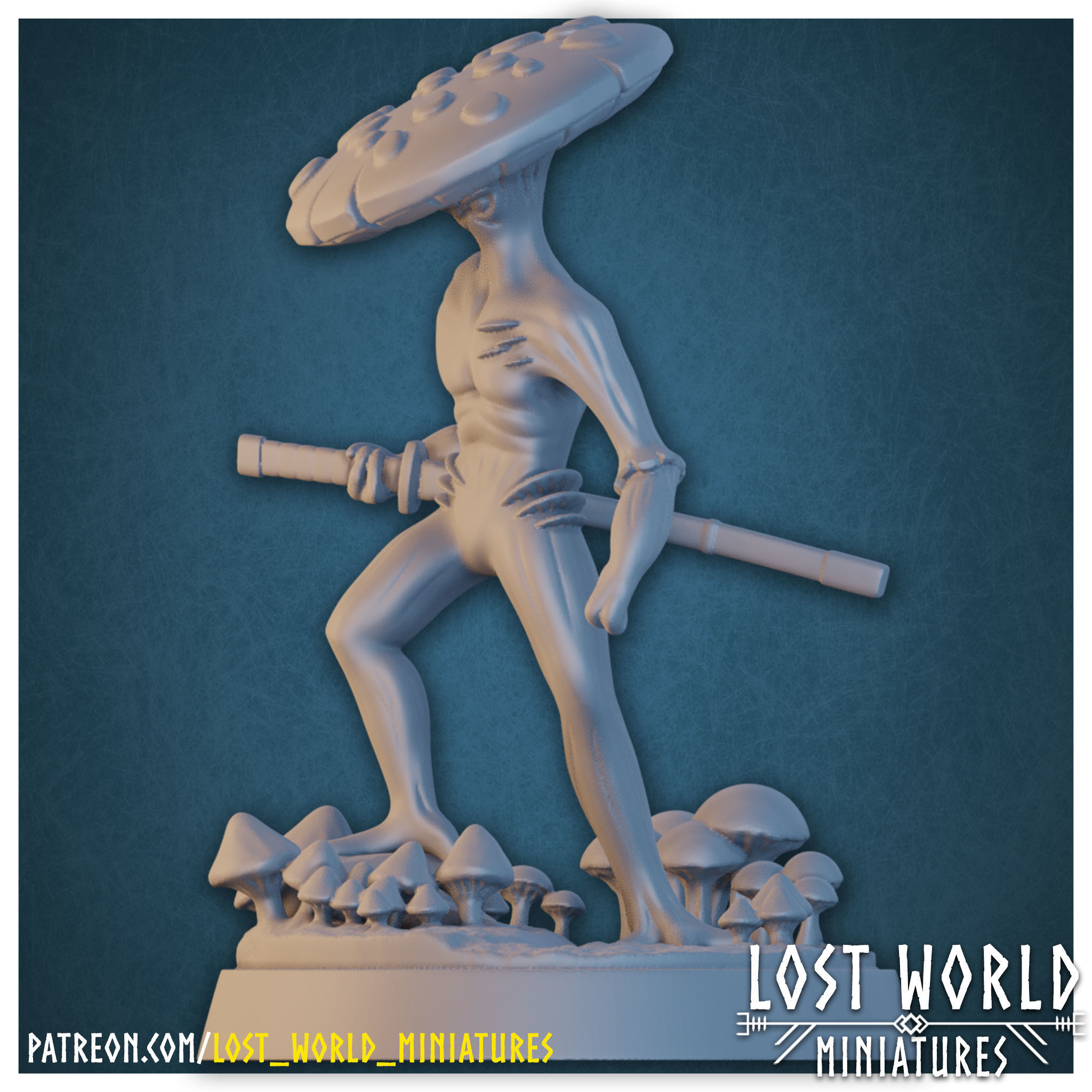 Fungus Folk Miniatures set - Supported 3D print model_20