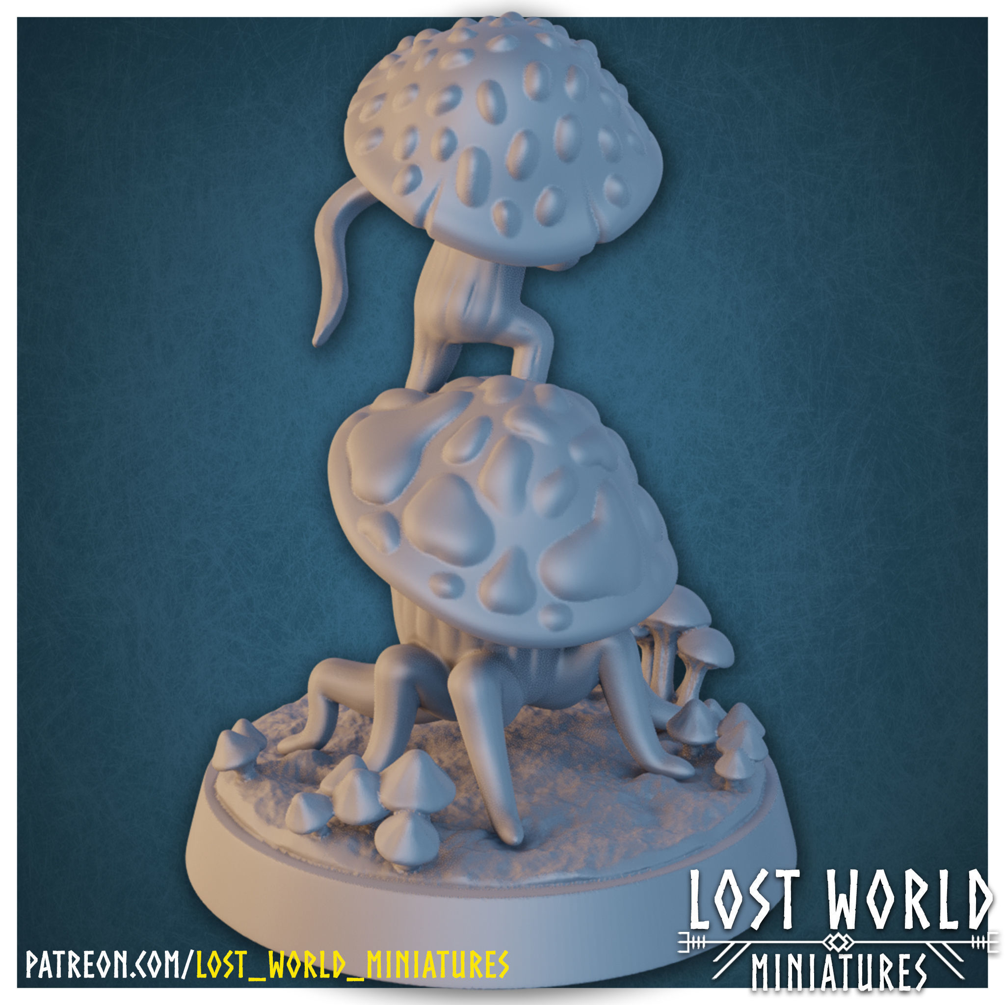 Fungus Folk Miniatures set - Supported 3D print model_4
