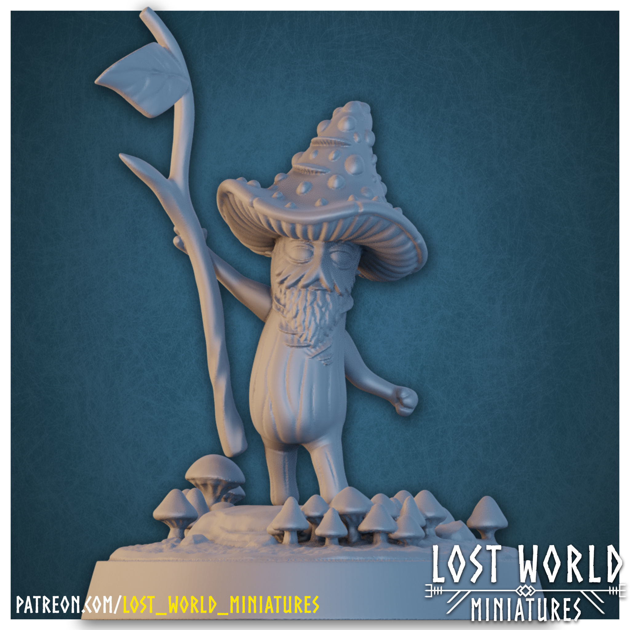 Fungus Folk Miniatures set - Supported 3D print model_14