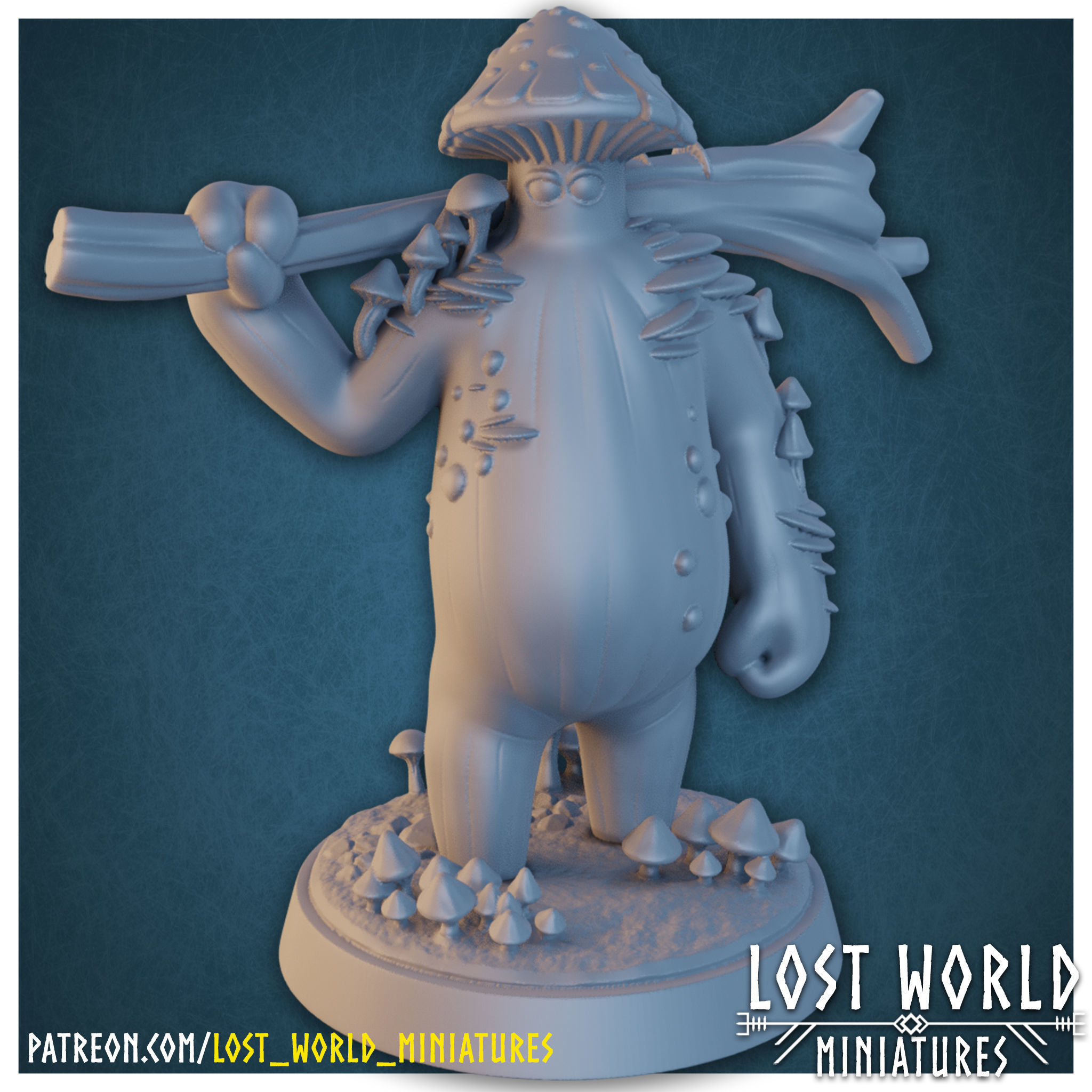 Fungus Folk Miniatures set - Supported 3D print model_9