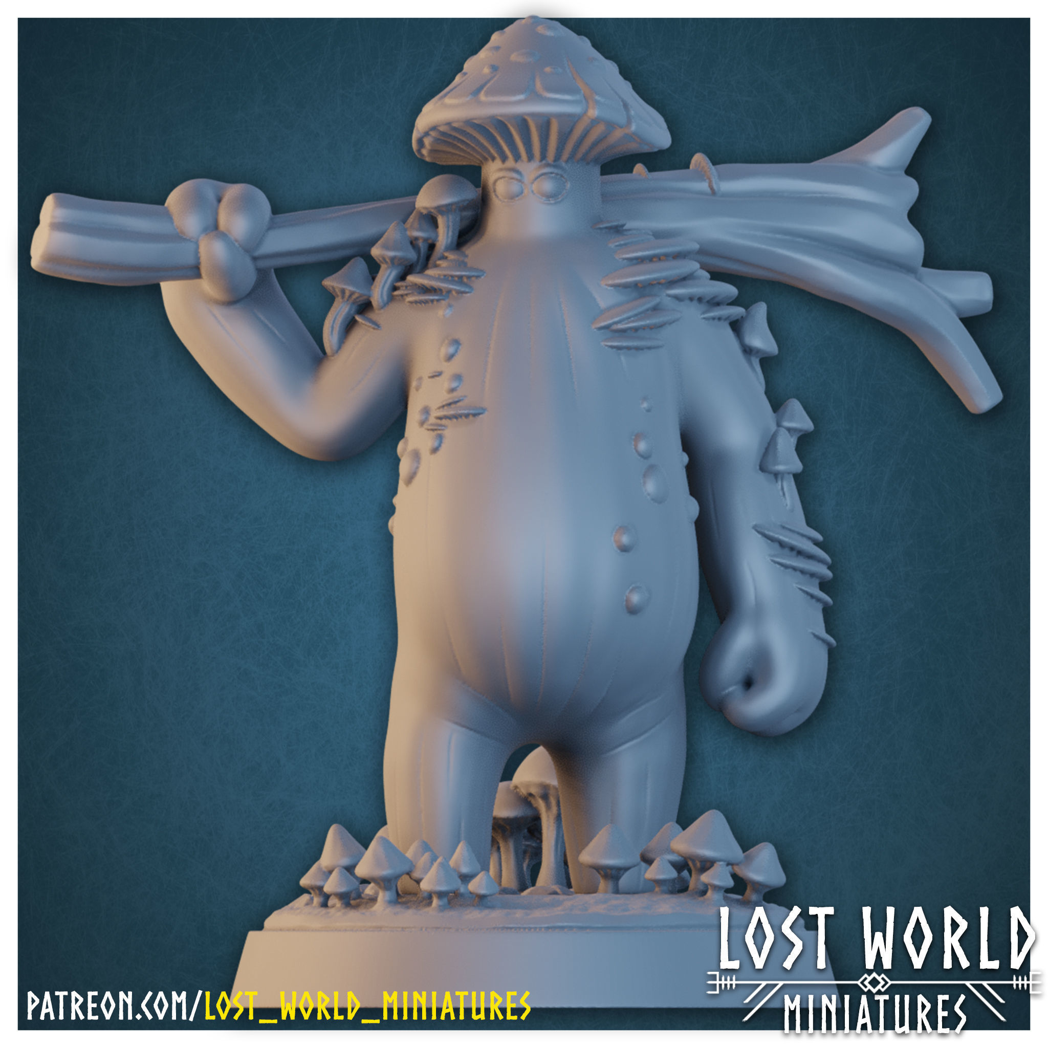 Fungus Folk Miniatures set - Supported 3D print model_11