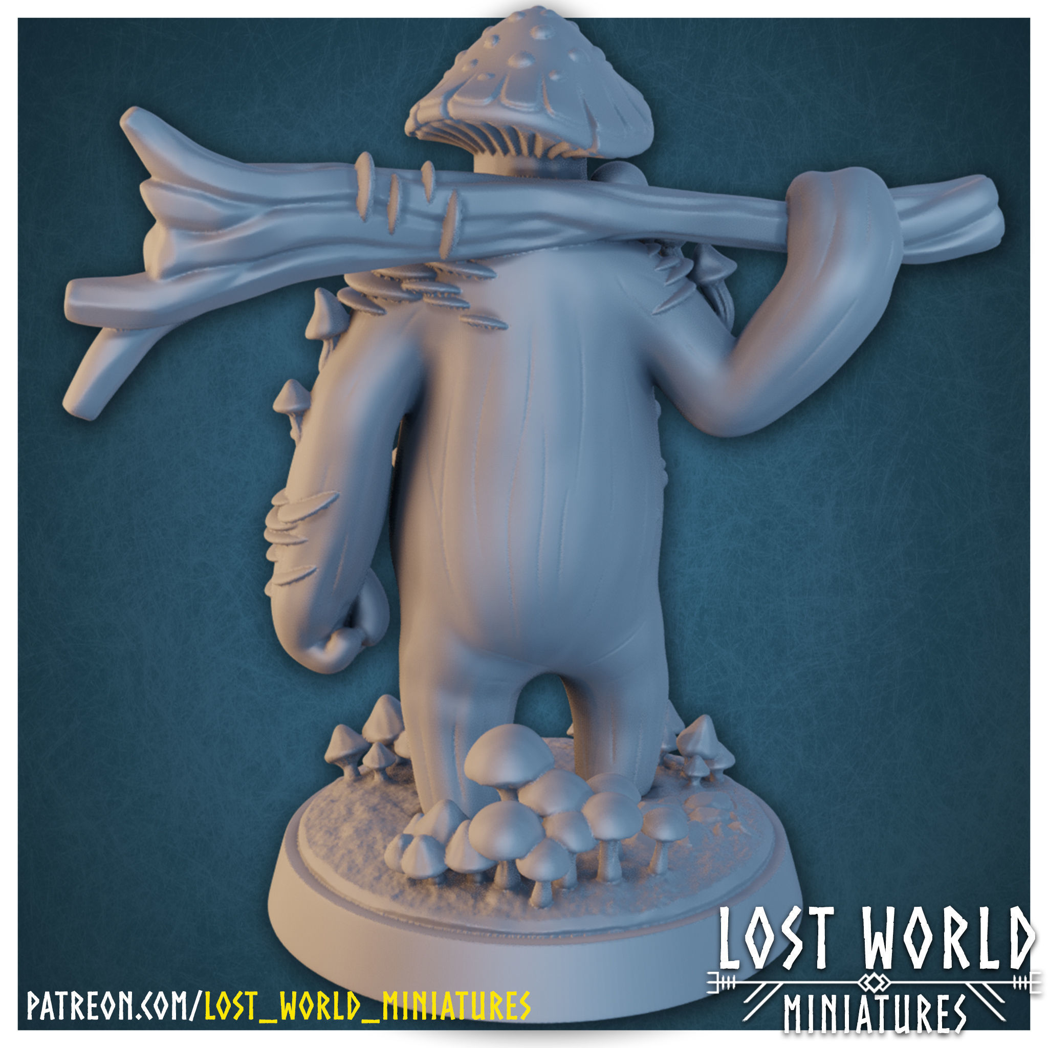 Fungus Folk Miniatures set - Supported 3D print model_10