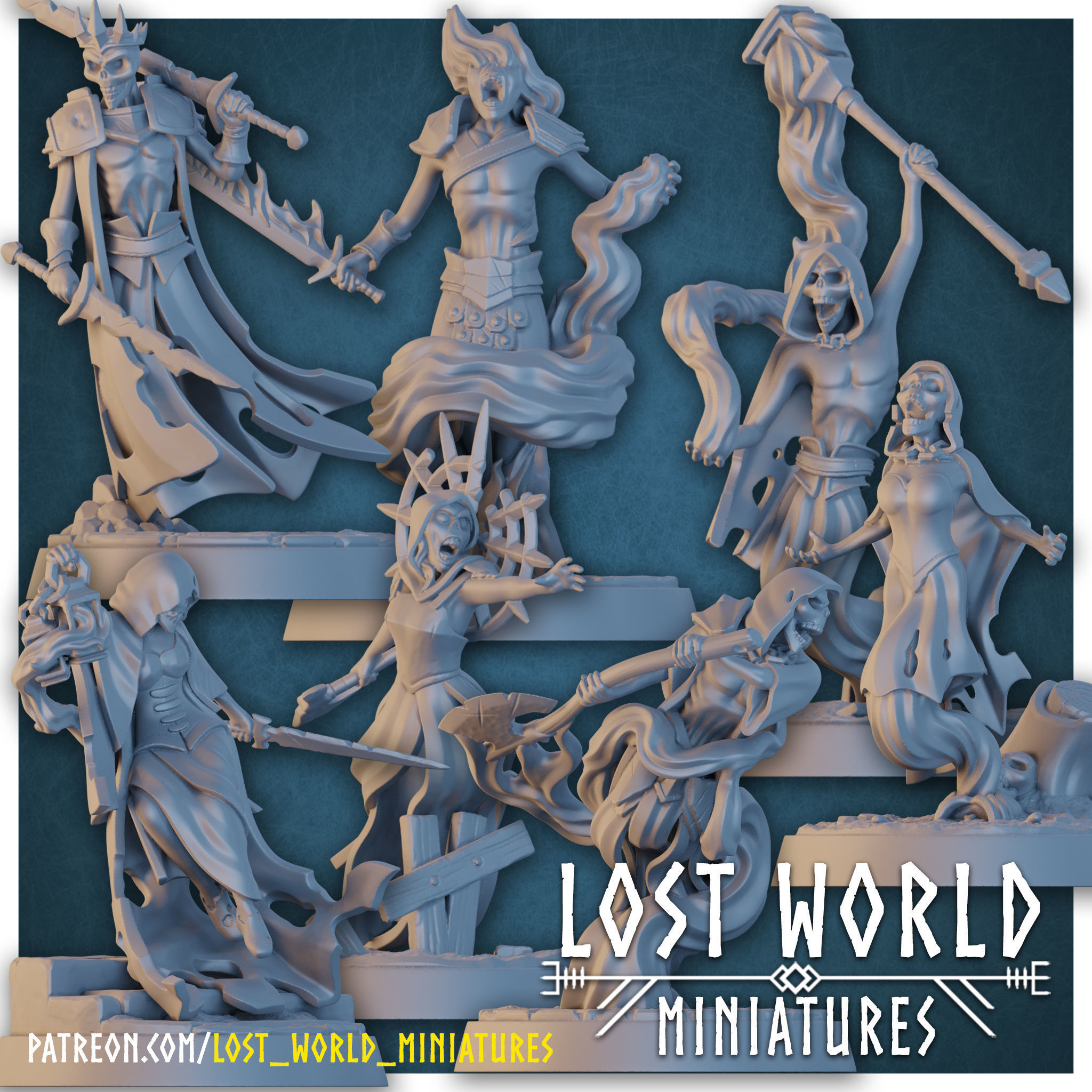 Spectre Revenant Miniatures set - Supported 3D print model_1