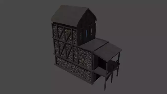 Medieval House Free low-poly 3D model