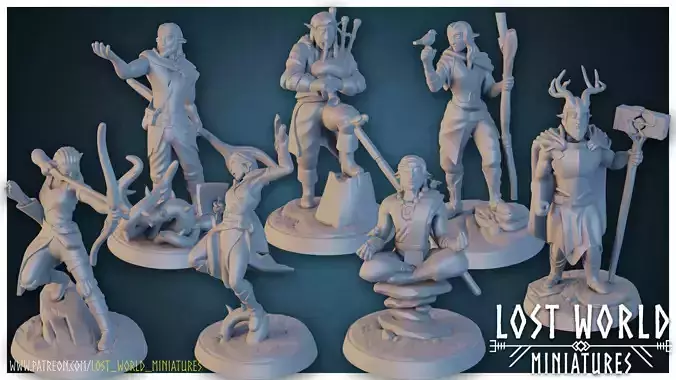 Firbolg Miniatures set - Supported 3D print model