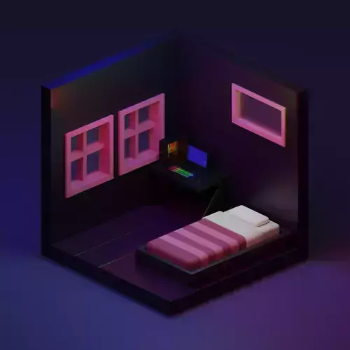 Isometric bedroom RGB Light 3D model
