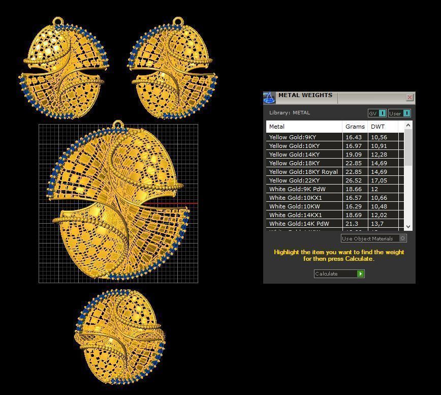 Set vision golden ring of golden ring with gold stripes 3D model_8
