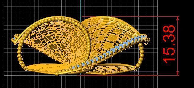 Set vision golden ring of golden ring with gold stripes 3D model_3