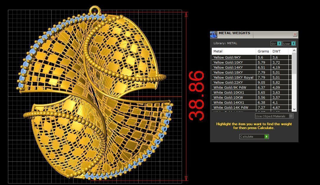 Set vision golden ring of golden ring with gold stripes 3D model_2