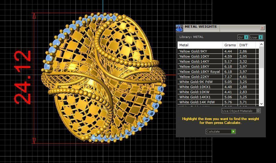 Set vision golden ring of golden ring with gold stripes 3D model_6