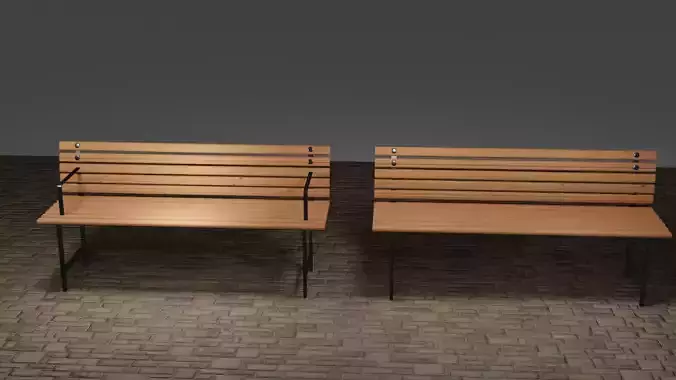 Metal and Wood Bench