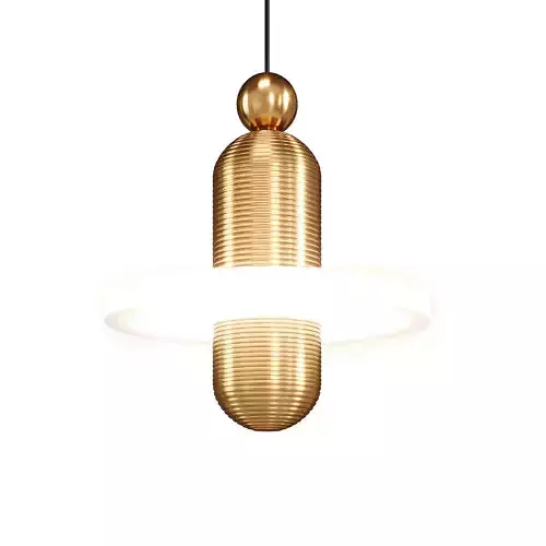 SPECTATOR gold pendant light with circular shape