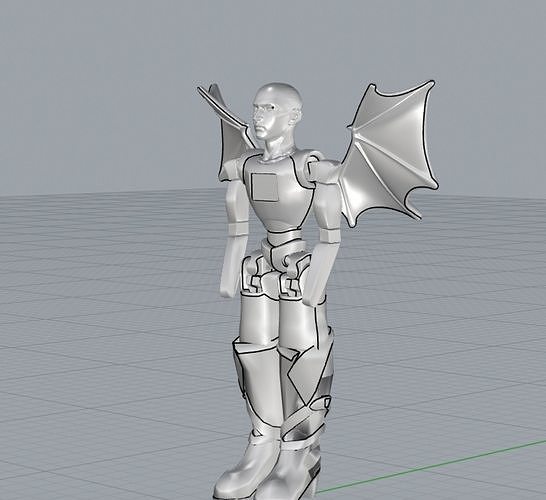 Cyboot bat with wings Free 3D print model