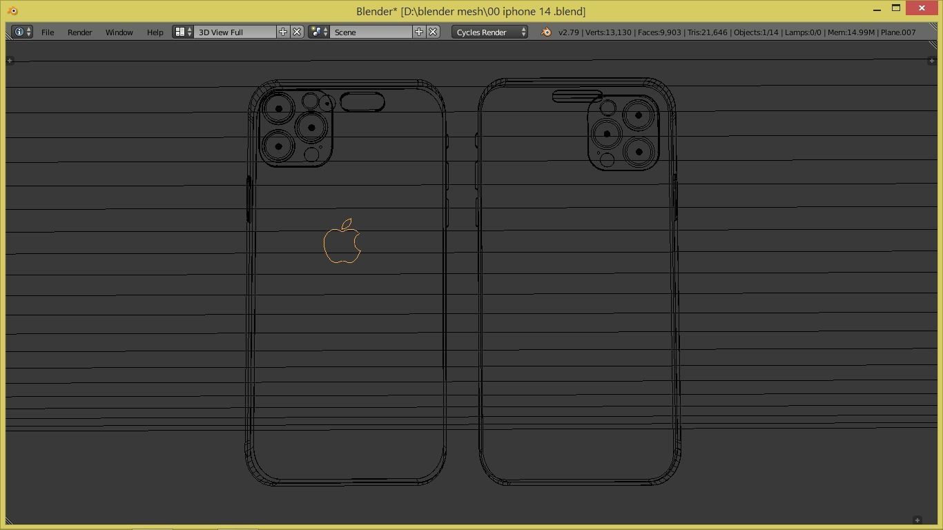 Apple Iphone 14  3D model_5