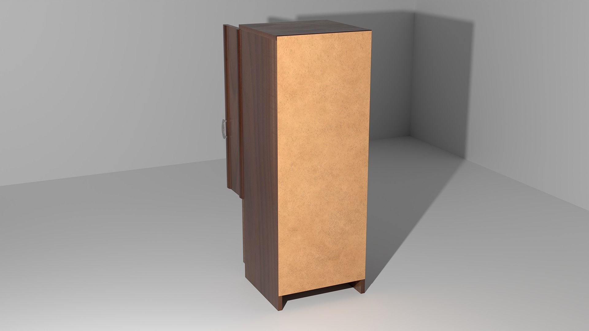 Cupboard PBR Low-poly game ready wooden cabinet Low-poly 3D model_2