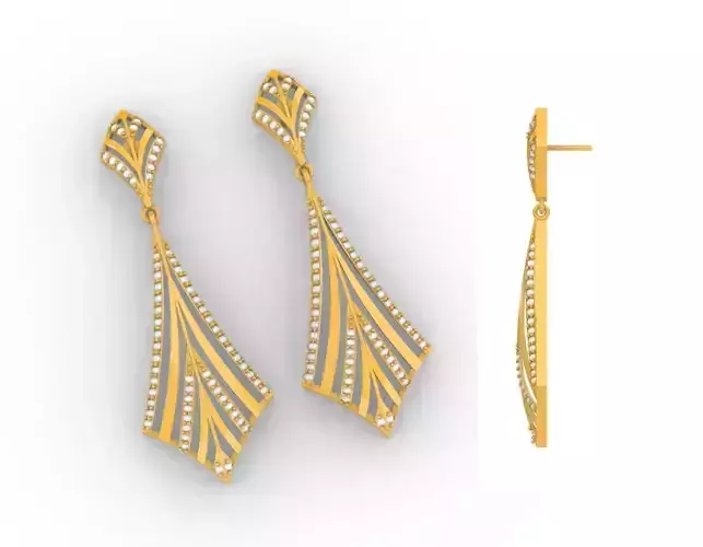 Gold Geometric Drop Earring