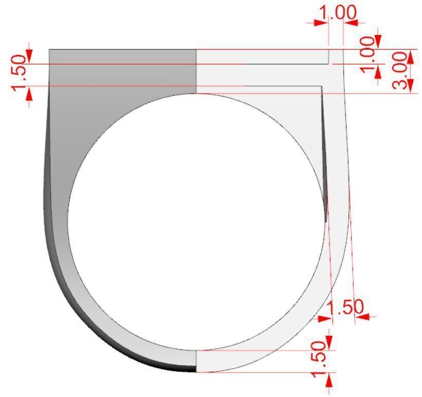 Signet rings set SQUARE top 3D print model_9